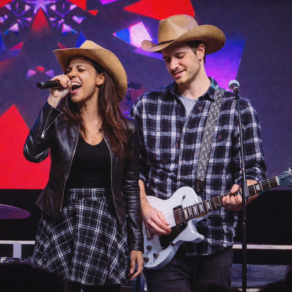 Sam and Ash performing live